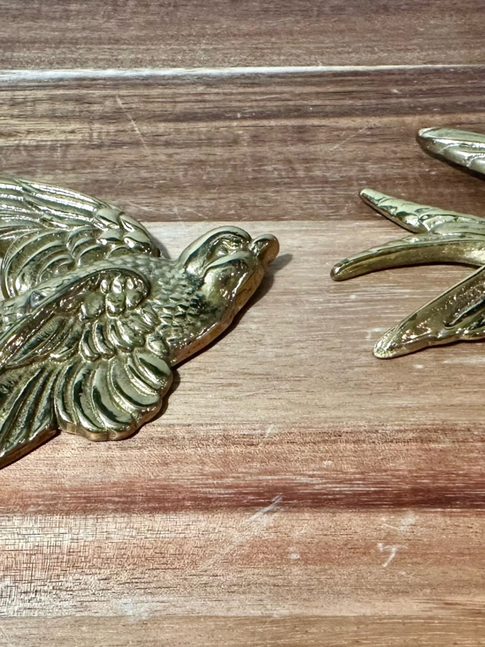 Vintage Brass Plated Swallowtail Wall Decor Set. Mid Century Style - Picture 2 of 8